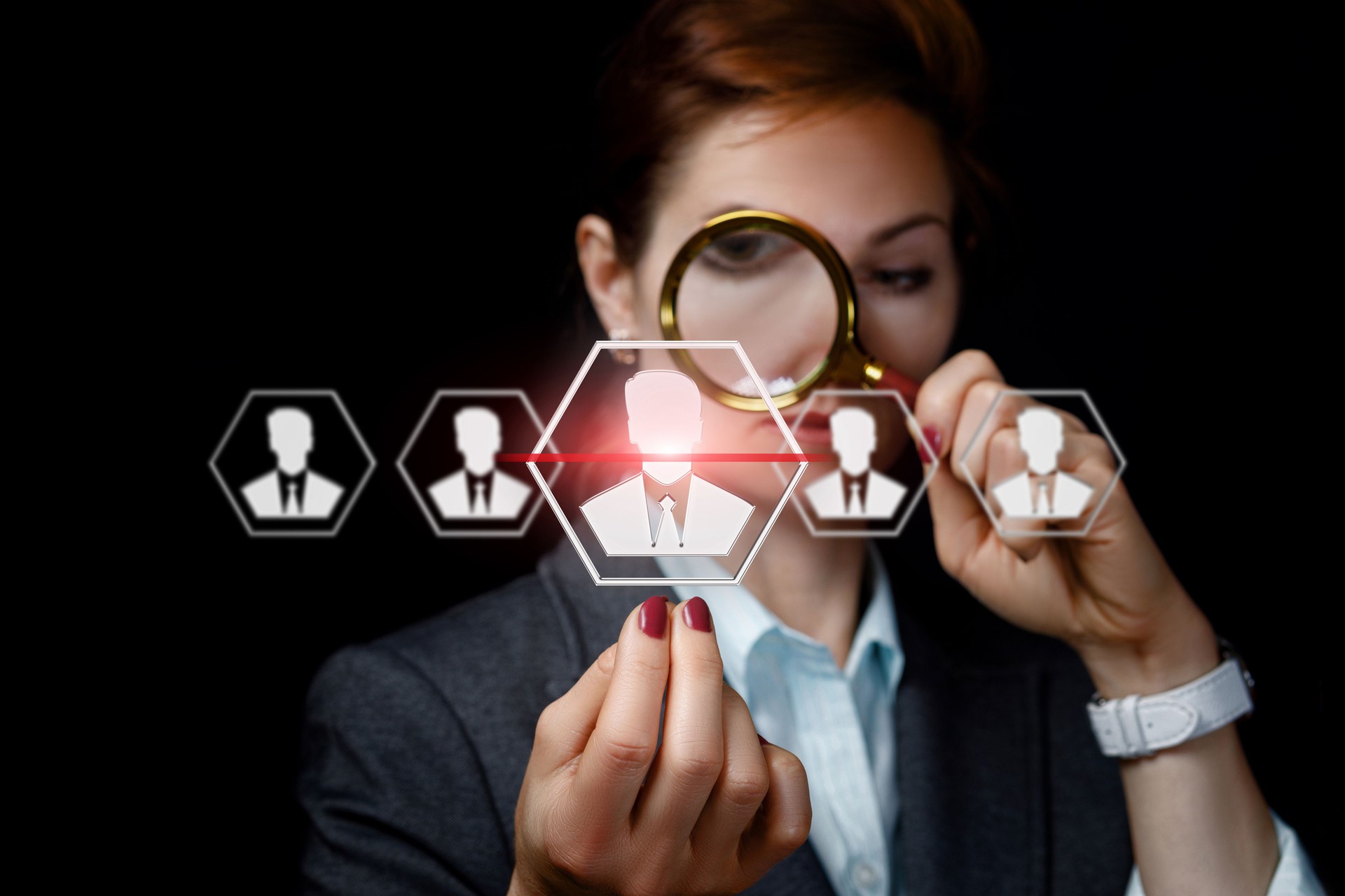 Businesswoman studies the human resource.
